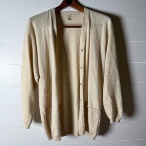 Malo 100% Cashmere Sweater Twin Set -Tank & Cardigan- Cream Size Small- Vintage